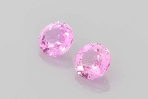 Vivid Intense Round Pink Sapphire Gemstone – 1.29 Carat, Matched Pair