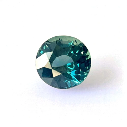 Vivid Intense Green-Teal Round Teal Sapphire Gemstone – 2.55 Carat, Unheated, GIA Certified
