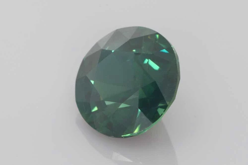 Round Teal Sapphire Gemstone – 4.03 Carat, Deep Green-Teal, GIA Certified
