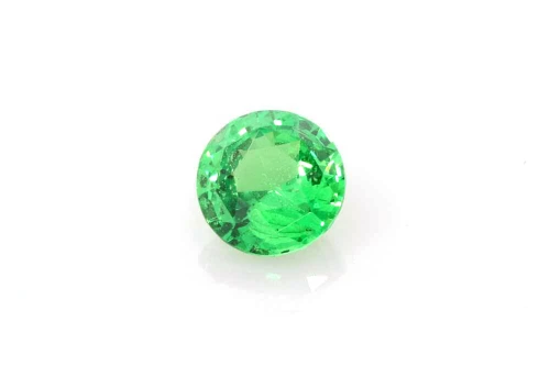 1.54 Carat Round Tsavorite Gemstone, Vivid Rich Green, Unheated