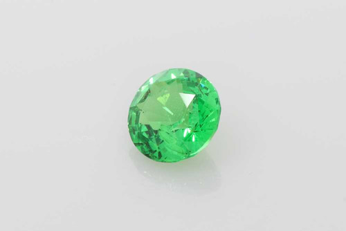 1.54 Carat Round Tsavorite Gemstone, Vivid Rich Green, Unheated
