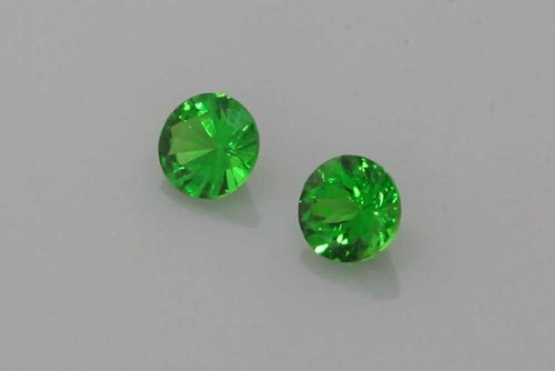 0.78 Carat Round Tsavorite Gemstone – Vivid Intense Green, Unheated, Matched Pair