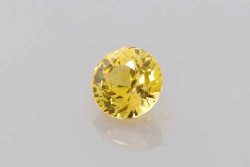 Vivid Intense Round Yellow Sapphire Gemstone – 2.95 Carat