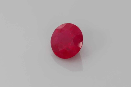 0.97 Carat Round Ruby Gemstone, Vivid Intense Red