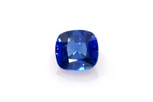 4.03 Carat Square Cushion Blue Sapphire Gemstone, Vivid Rich, GIA Certified