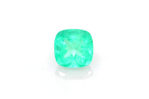 1.55 Carat Square Cushion Emerald Gemstone, Medium Light Green