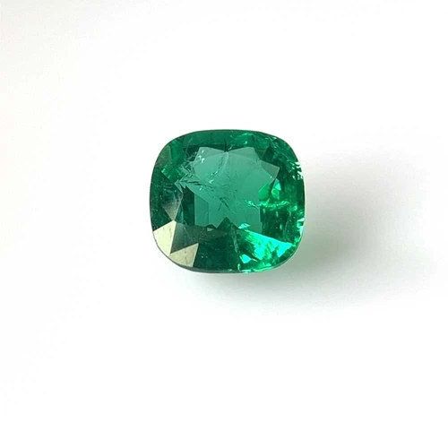 Vivid Rich Green Square Cushion Emerald Gemstone – 3.61 Carat, GIA Certified