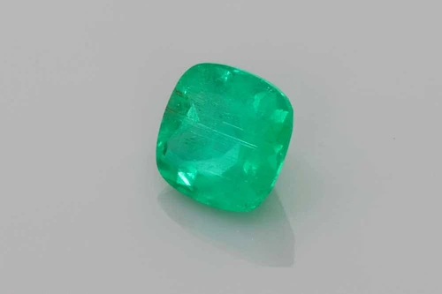 Vivid Intense Green Square Cushion Emerald Gemstone – 1.18 Carat, Unoiled, GIA Certified