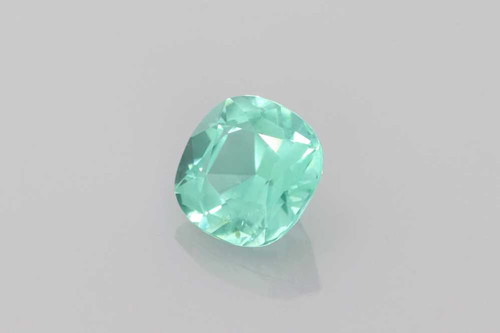 1.17 Carat Square Cushion Lagoon Tourmaline Gemstone, Medium Intense Green