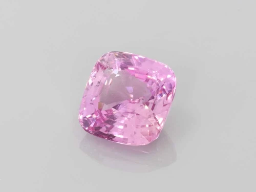 Square Cushion Pink Sapphire Gemstone – 5.07 Carat, Light, GIA Certified