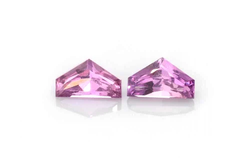 Trapezoid Purple Sapphire Gemstone – 0.58 Carat – Medium Intense, Matched Pair