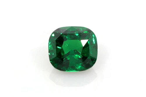 Square Cushion Tsavorite Gemstone 3.03 Carat Vivid Intense