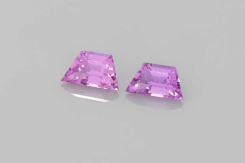 Vivid Intense Trapezoid Purple Sapphire Gemstone – 0.36 Carat, Matched Pair