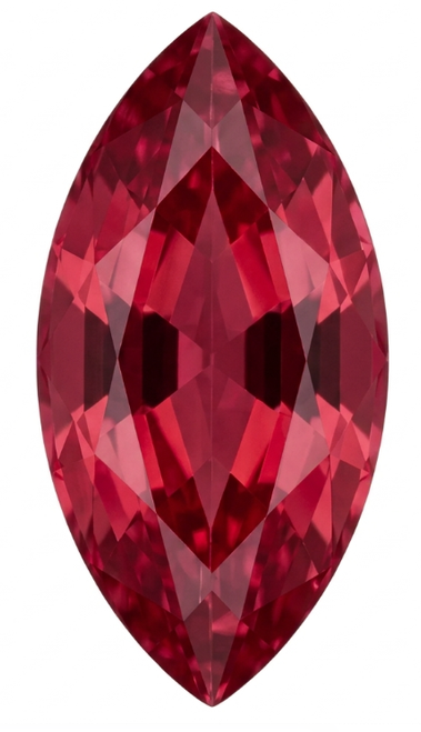 Chatham Lab Created Intense Orangish Red Padparadscha Sapphire Gemstone – Marquise Cut – GEM Grade