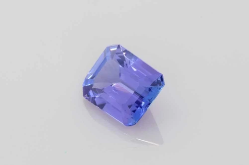 2.49 Carat Octagon Cut Tanzanite Gemstone, Vivid Rich Blue