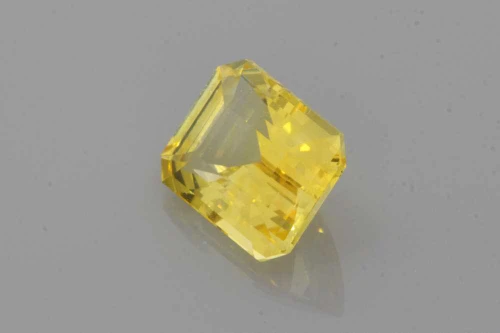 Octagon Cut Yellow Sapphire Gemstone – 2.2 Carat, Medium Intense