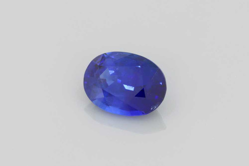 1.24 Carat Oval Blue Sapphire Gemstone, Vivid Intense