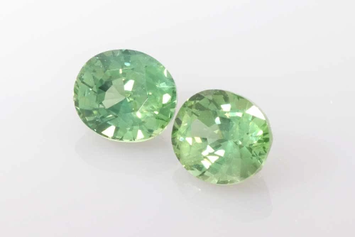 Oval Green Sapphire Gemstone – 2.2 Carat – Medium Intense, Matched Pair