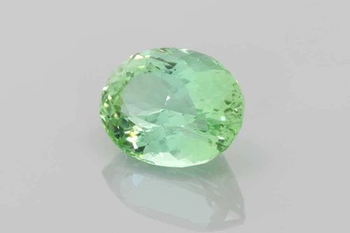 Oval Mint Tourmaline Gemstone 5.42 Carat Vivid Intense