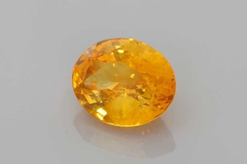 Oval Yellow Sapphire Gemstone – 3.07 Carat, Deep, GIA Certified