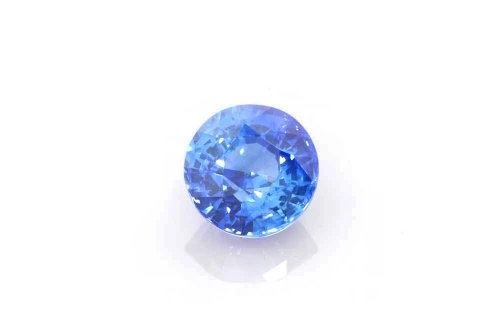 2.18 Carat Round Blue Sapphire Gemstone, Medium Intense