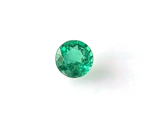 Round Emerald Gemstone – 0.79 Carat – Medium Intense Green, GIA Certified