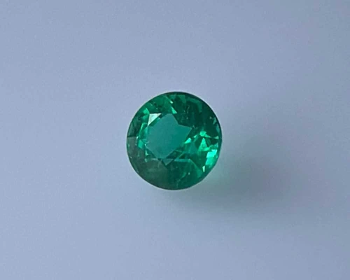 1.42 Carat Round Emerald Gemstone, Medium Intense Green, GIA Certified