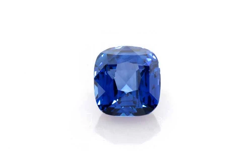 3.5 Carat Square Cushion Blue Sapphire Gemstone, Vivid Intense, GIA Certified
