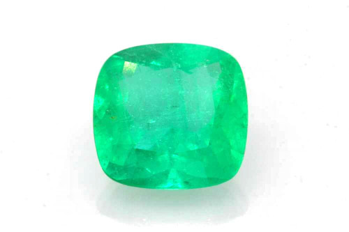 2.54 Carat Square Cushion Emerald Gemstone, Vivid Rich Green