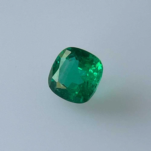 0.57 Carat Square Cushion Emerald Gemstone, Medium Intense Green