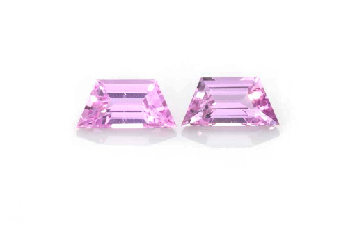0.7 Carat Trapezoid Purple Sapphire Gemstone – Medium Light, Matched Pair