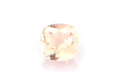 Square Cushion Peach Morganite Gemstone, 4.58 Carat – Vivid Intense Orange-Pink-Peach