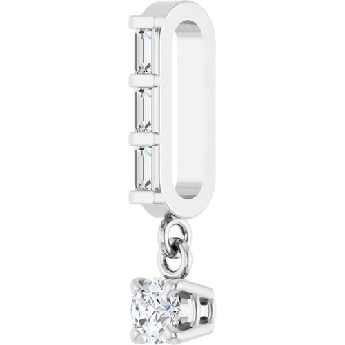 14K White 1/8 CTW Natural Diamond Pendant