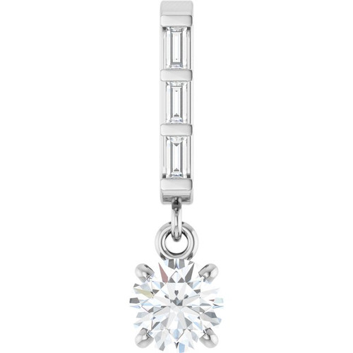 14K White 3/8 CTW Natural Diamond Pendant