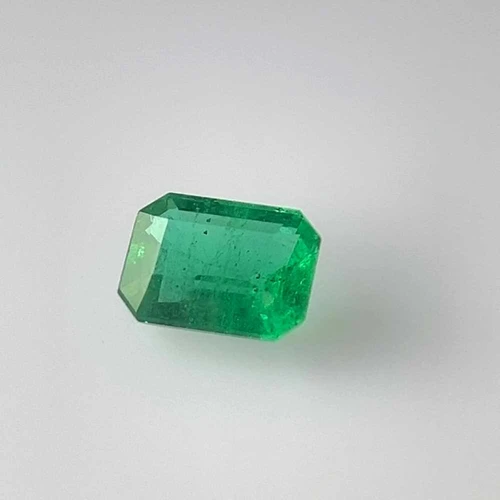 1.5 Carat Octagon Cut Emerald Gemstone, Medium Intense Green, Zambia Origin