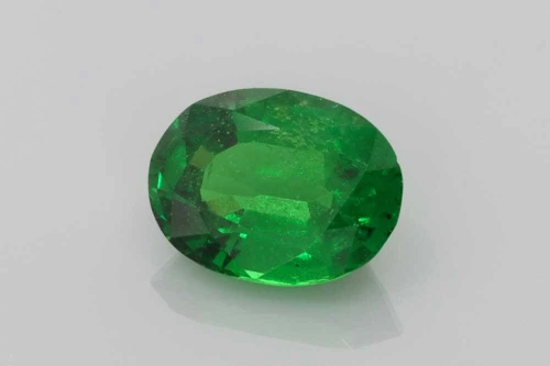 1.48 Carat Oval Tsavorite Gemstone, Vivid Intense Green, Unheated