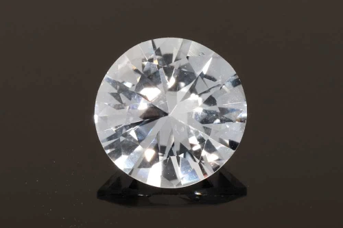3.51 Carat Round White Sapphire Gemstone, Vivid Intense, GIA Certified