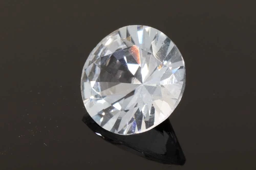 3.51 Carat Round White Sapphire Gemstone, Vivid Intense, GIA Certified