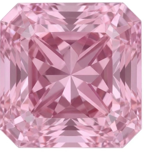 Chatham Lab Created Peachy Pink Champagne Sapphire Gemstone – Square Radiant Cut – GEM Grade