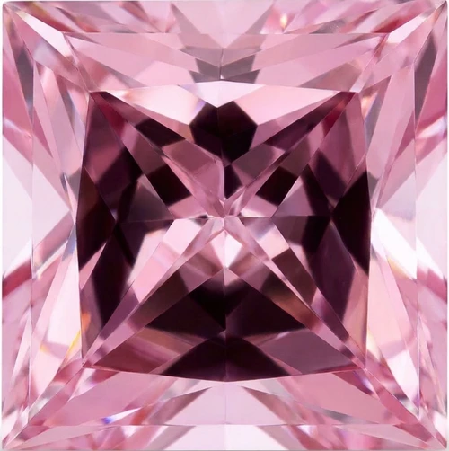 Chatham Lab Created Peachy Pink Champagne Sapphire Gemstone – Princess Cut – GEM Grade