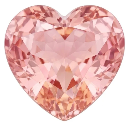 Chatham Lab Created Peachy Pink Champagne Sapphire Gemstone – Heart Cut – GEM Grade