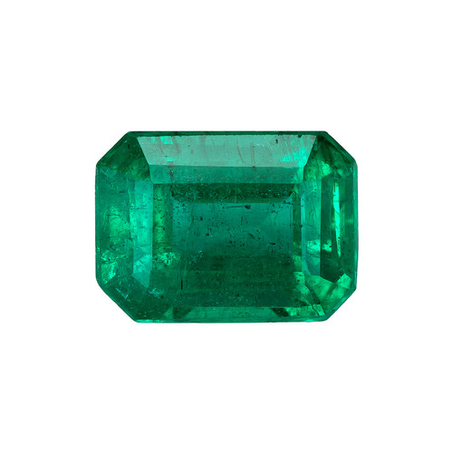 Stunning Gem 1.04 CT Vivid Green Emerald RIng Stone, Octagon Cut, 6.9 x 5 mm