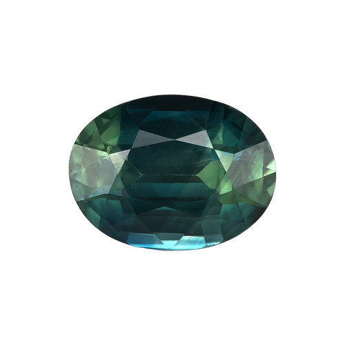 1.35 Carat Natural Vivid Medium Teal Blue Green Sapphire Gem, Oval Cut, 7.5 x 5.7 mm