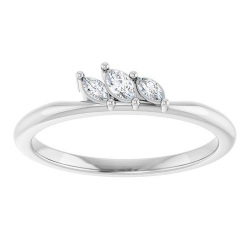 14K White 1/8 CTW Natural Diamond Ring