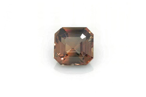 Asscher Cut Champagne Sapphire Gemstone 2.03 Carat Vivid Intense