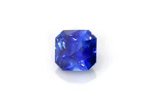 Asscher Cut Blue Sapphire Gemstone 1.7 Carat Vivid Intense