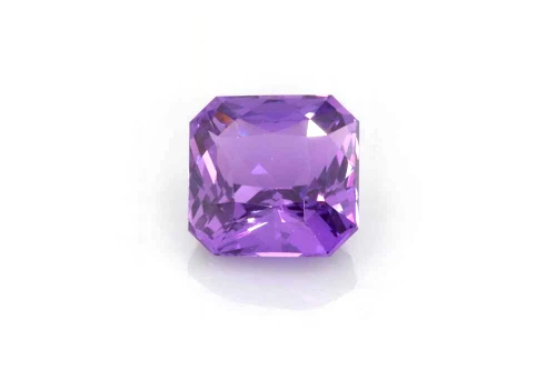 Asscher Cut Purple Sapphire Gemstone 1.55 Carat Vivid Intense