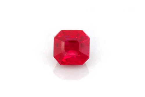 Asscher Cut Ruby Gemstone 1.55 Carat Vivid Intense