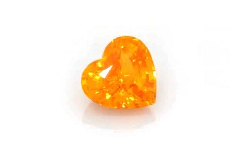 Heart Orange Sapphire Gemstone 2.03 Carat Vivid Rich