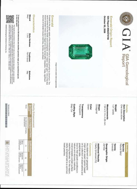 Octagon Emerald Gemstone Matched Pair 2.69 Carat Vivid Intense
